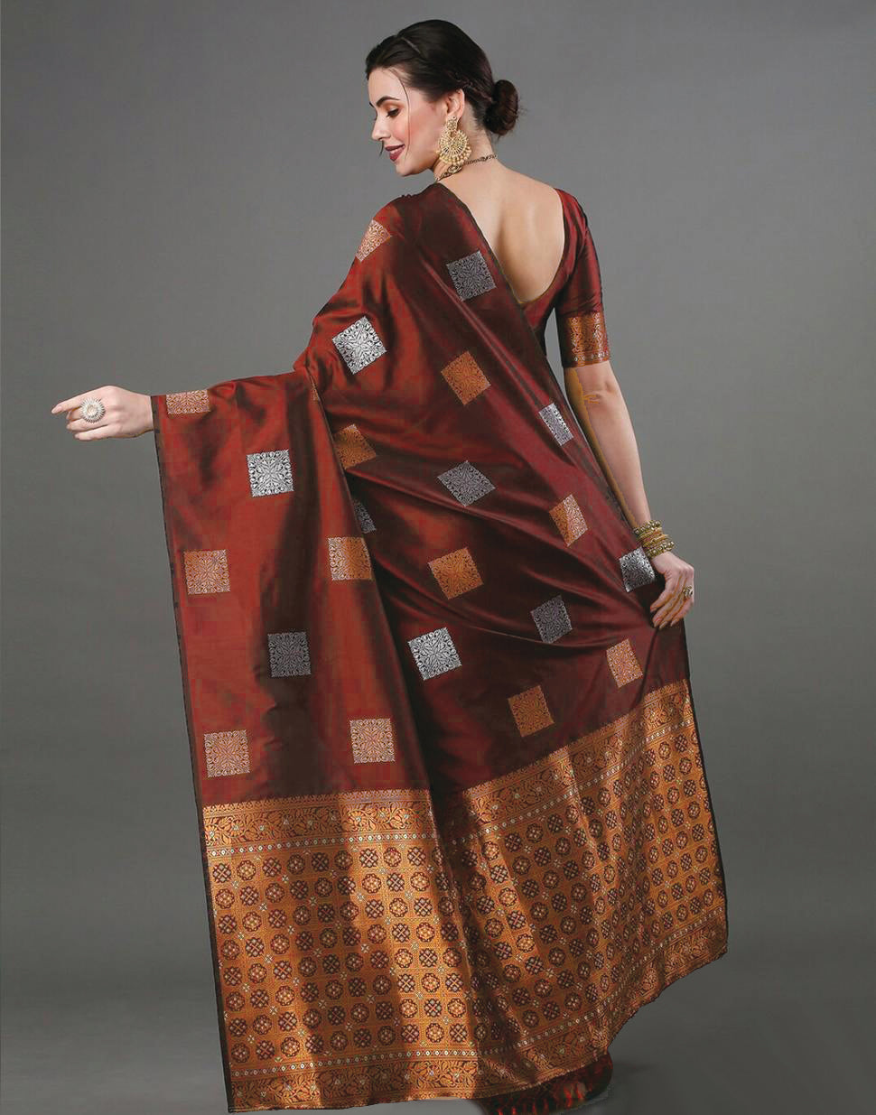 Maroon Saree for Women Latest Design Party Wear Collection