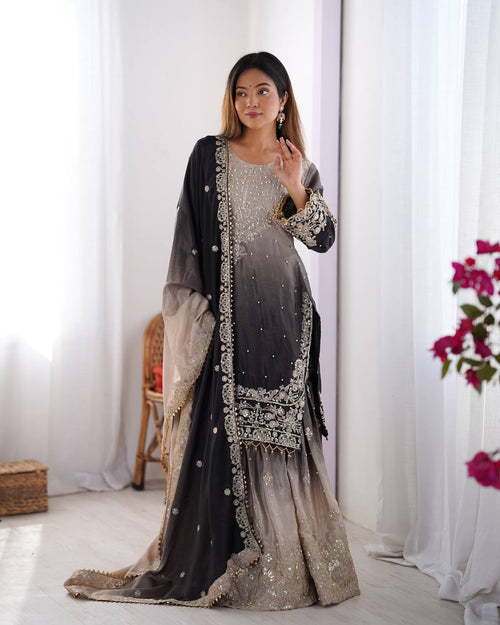 Black Sharara Suit