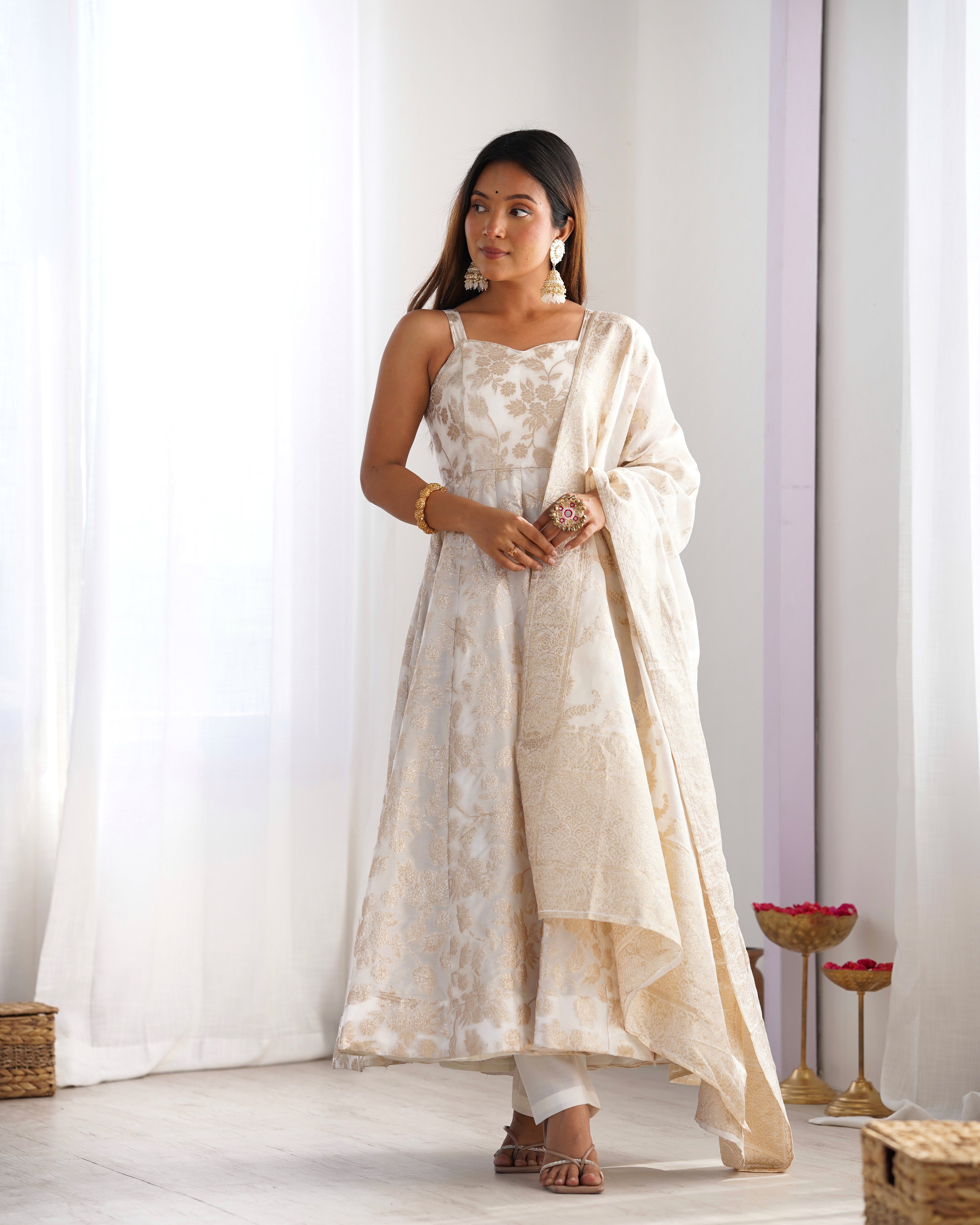 navy blue dress for baby girl Fashionable Backless Dori Anarkali
