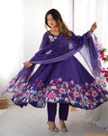 Purple Anarkali Suit Set