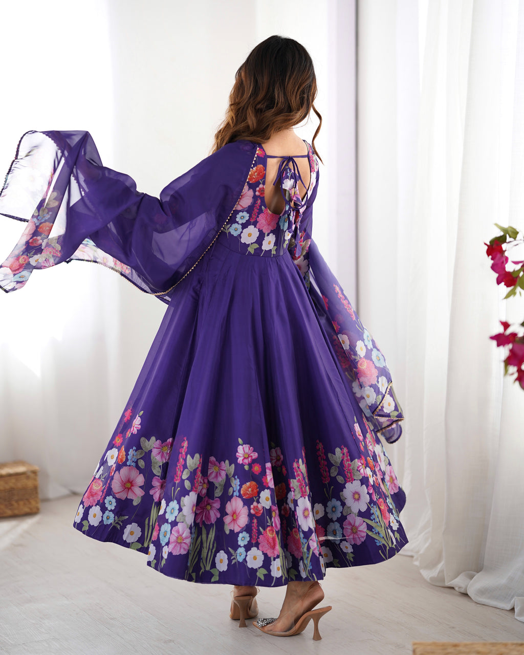 Purple Anarkali Suit Set