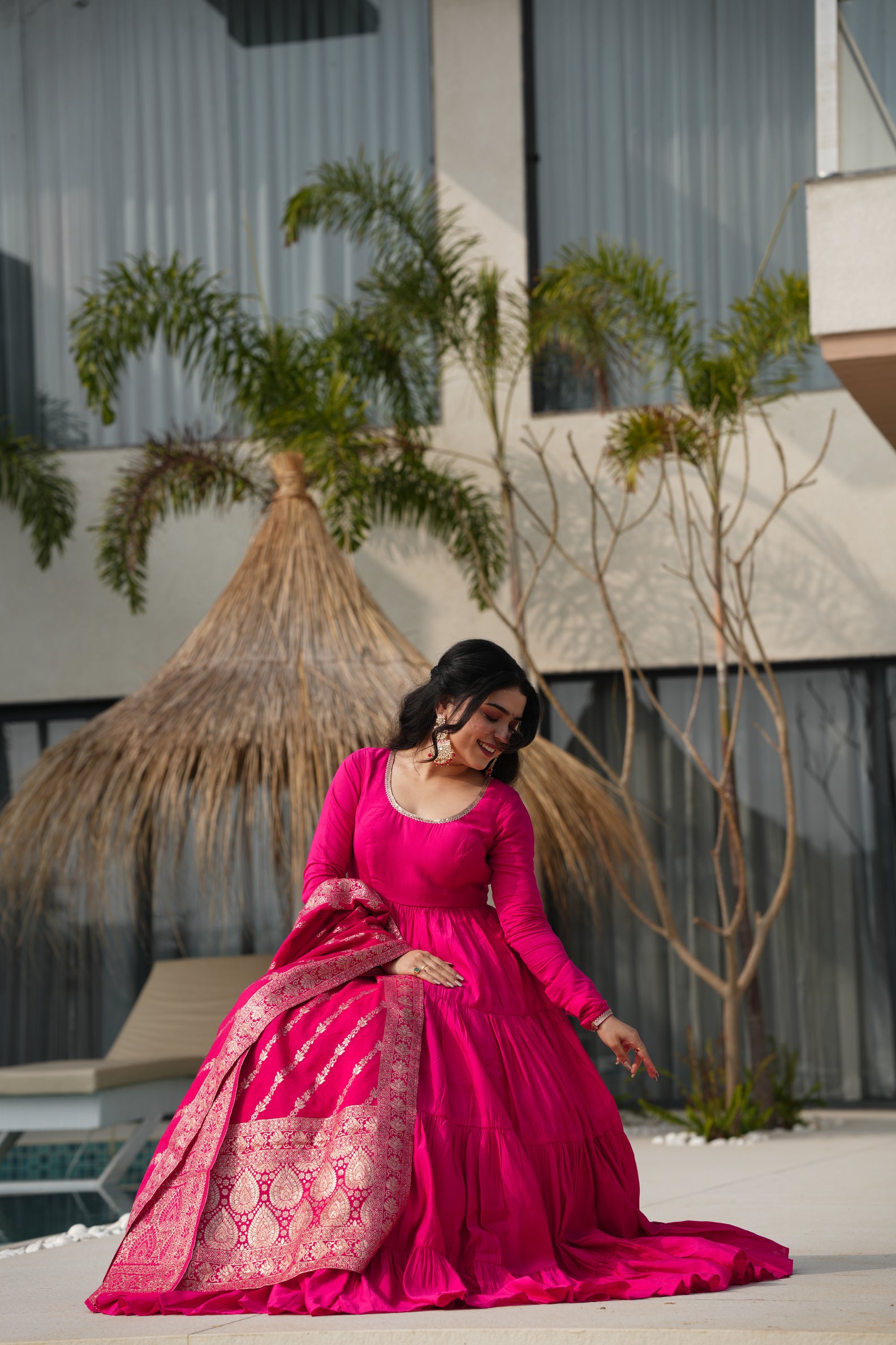 Pink Anarkali Festive Suit Sets