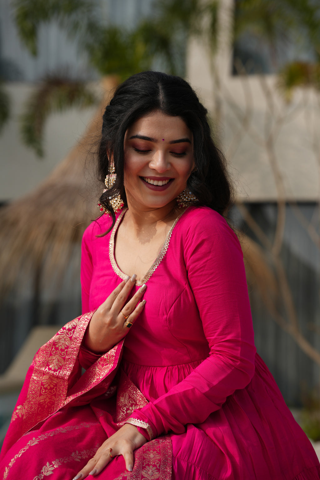 Pink Anarkali Festive Suit Sets