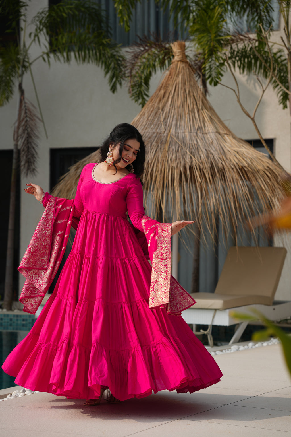 Pink Anarkali Festive Suit Sets
