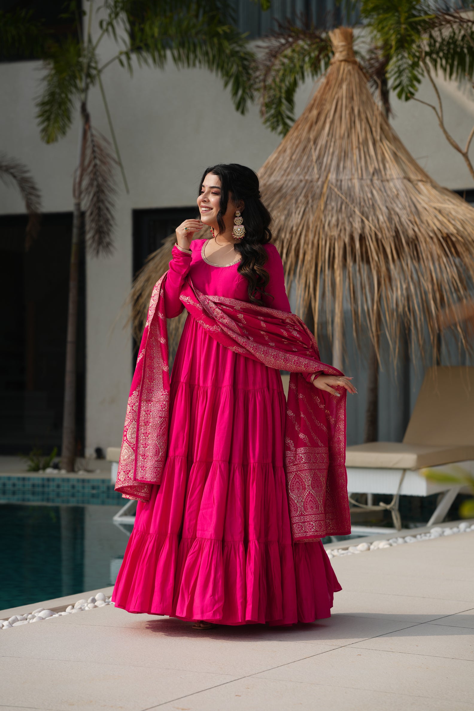 Pink Anarkali Festive Suit Sets