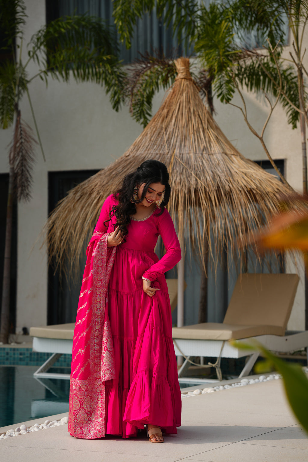 Pink Anarkali Festive Suit Sets