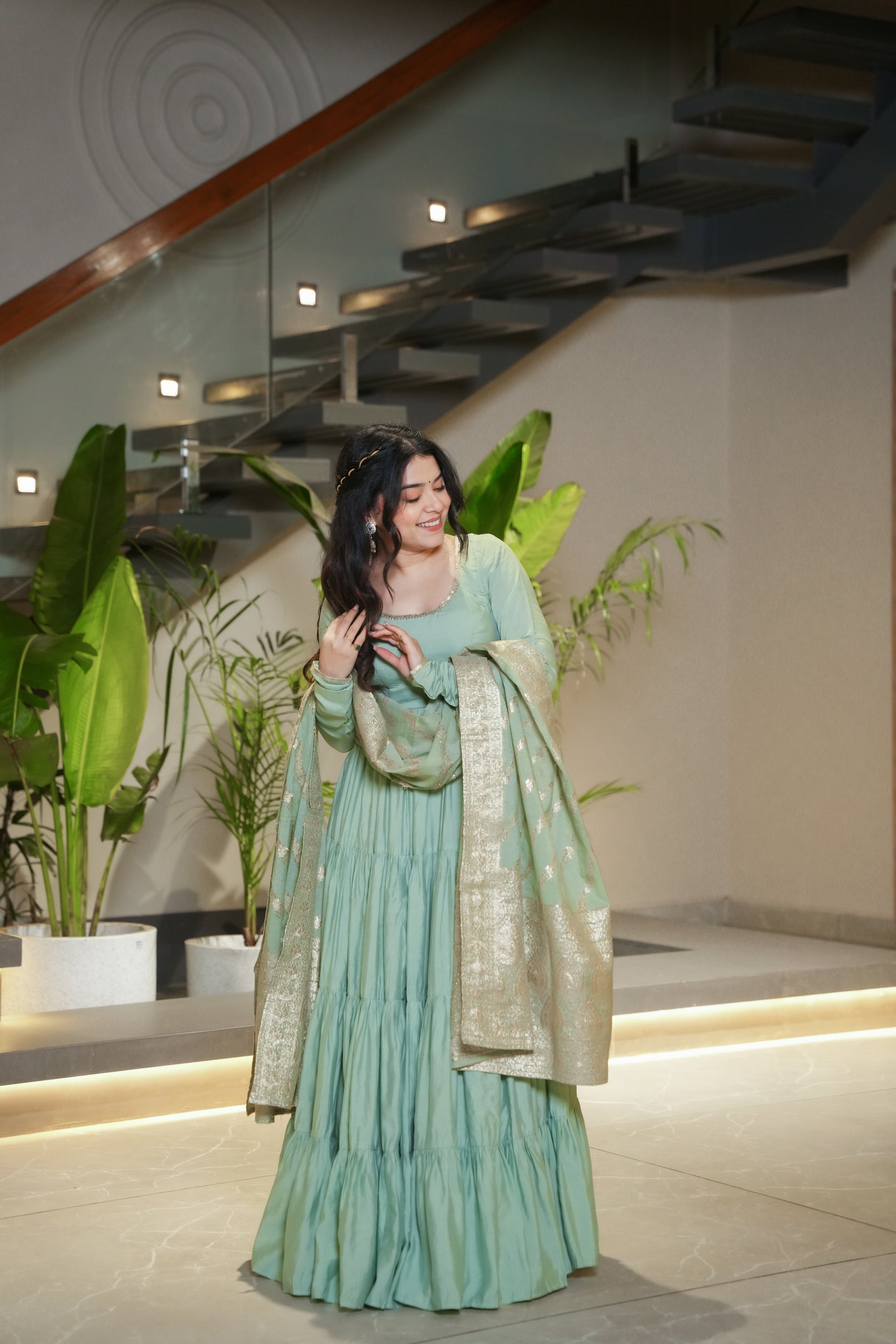 Pista Anarkali Festive Suit Sets