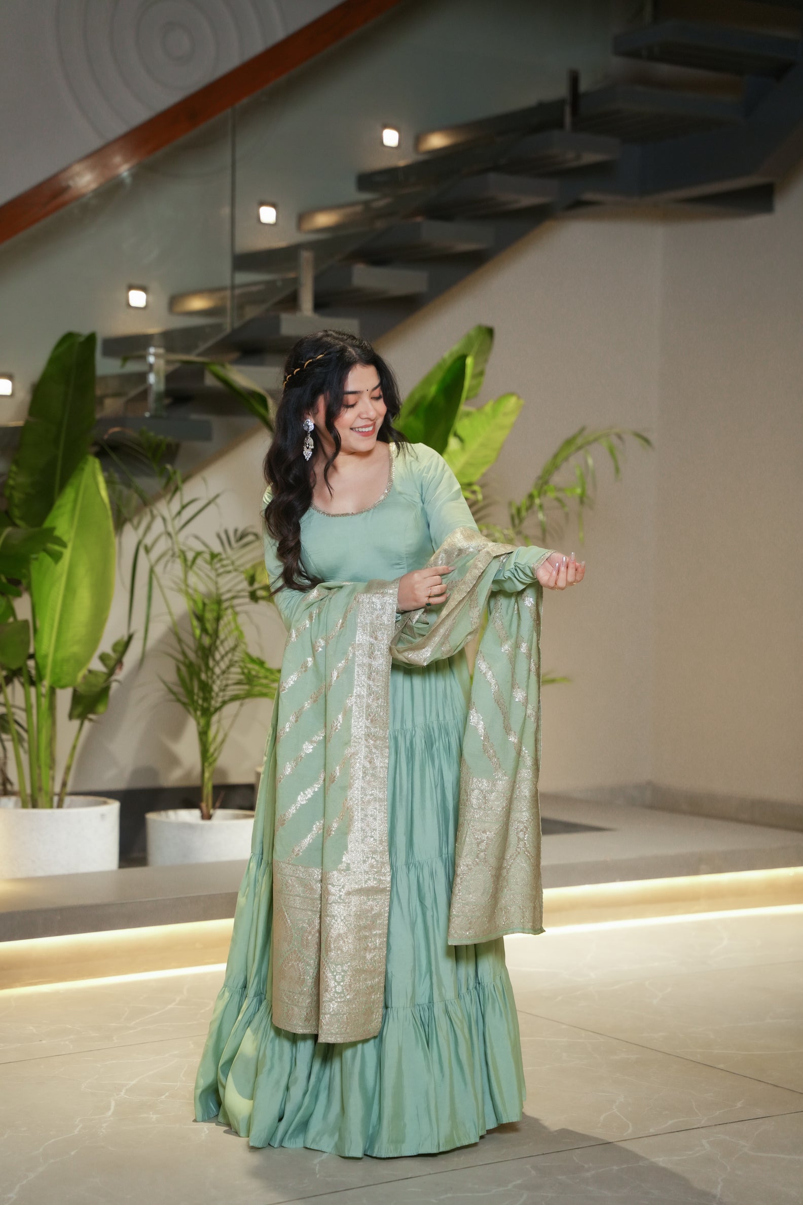 Pista Anarkali Festive Suit Sets