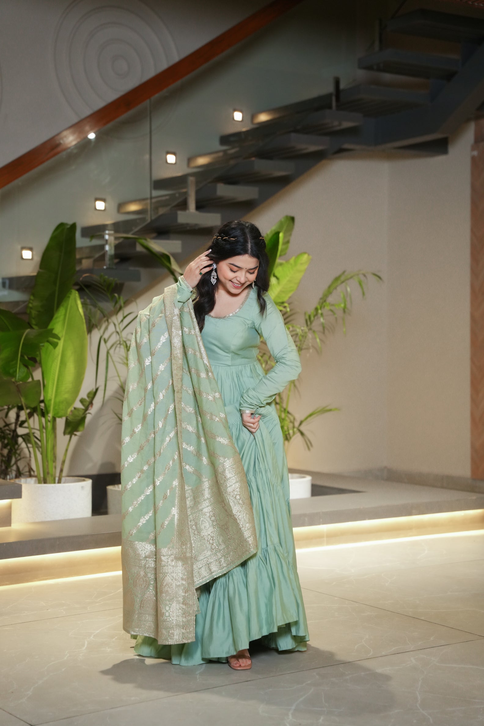 Pista Anarkali Festive Suit Sets