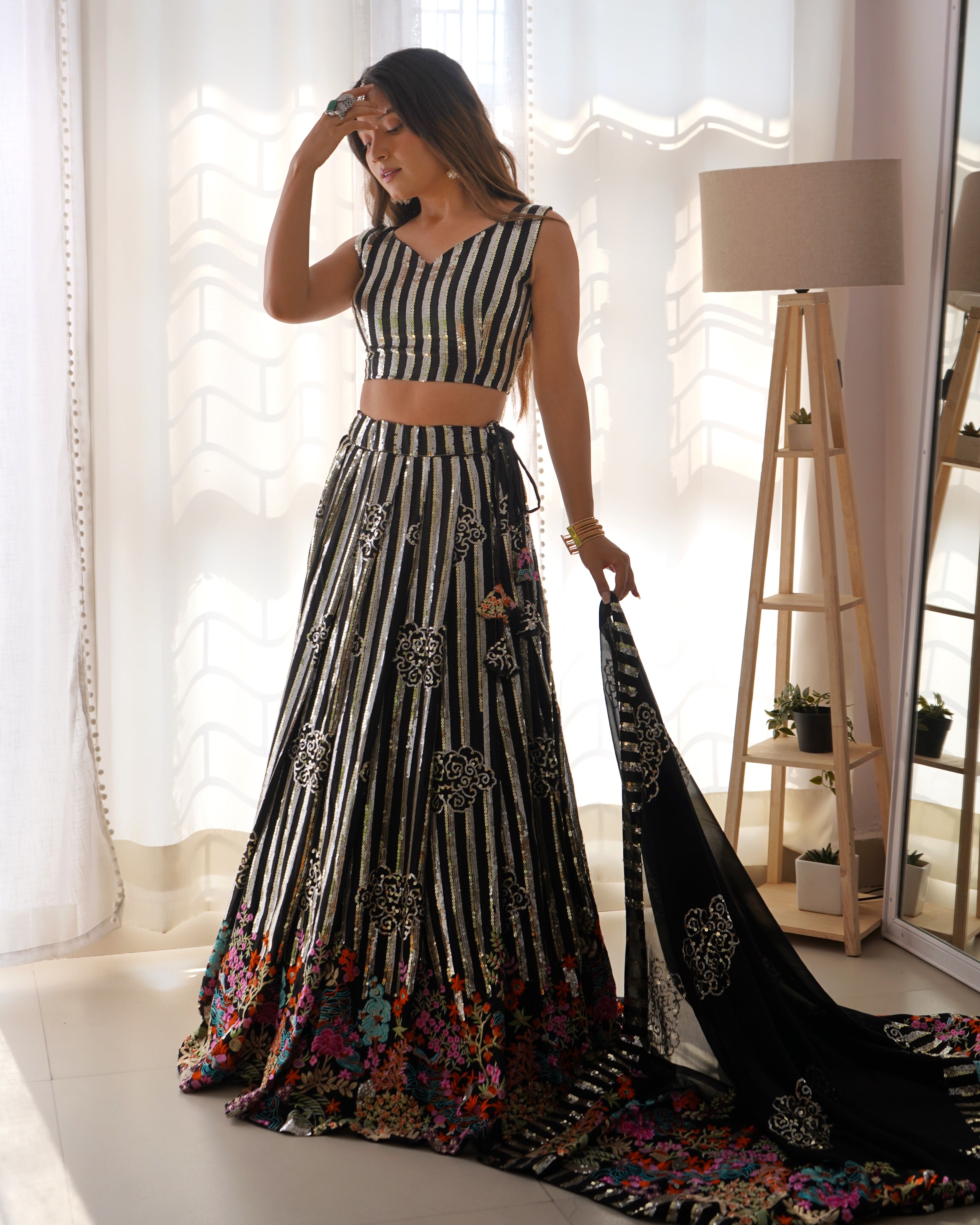 Black Party Wear Lehenga