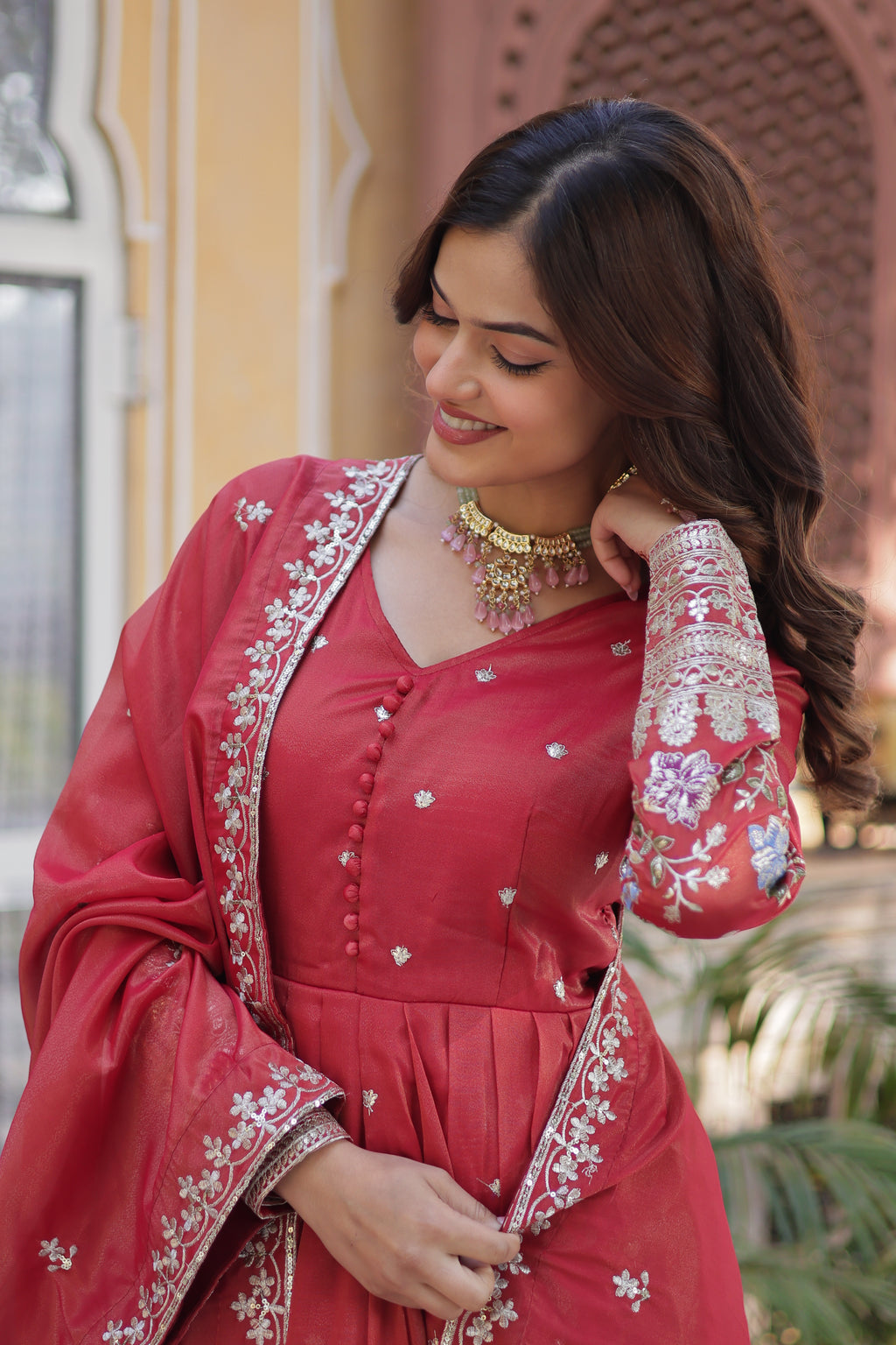 Red Anarkali Gown For Wedding