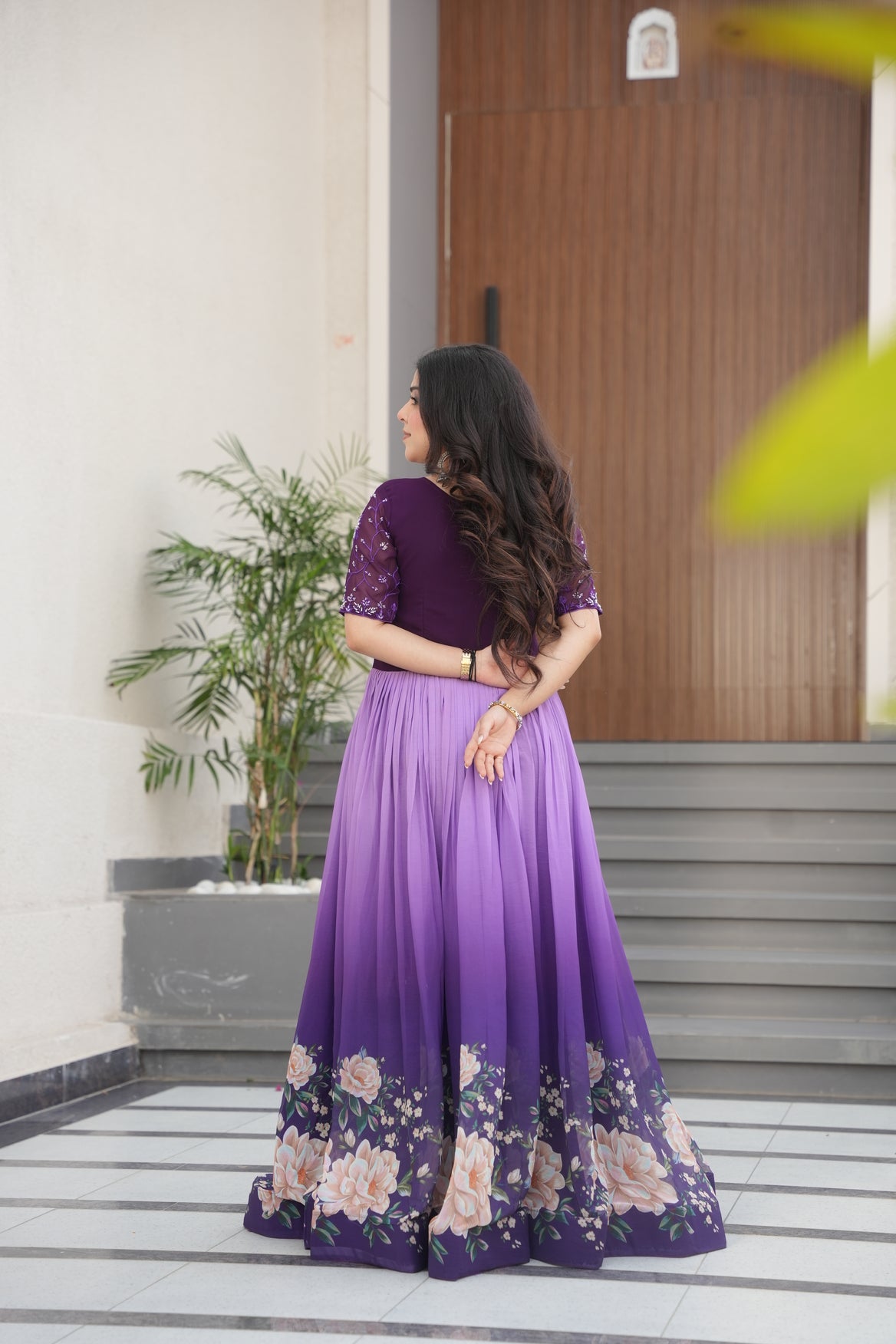 Purple Georgette Maxi Dress