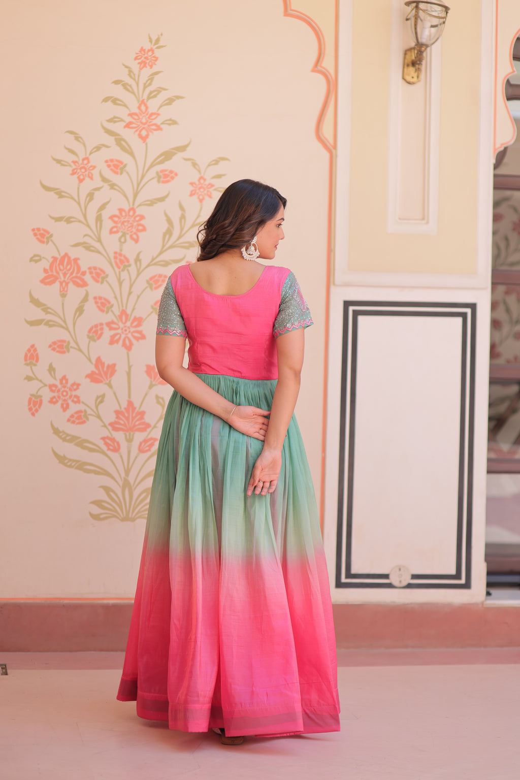 Pink Ethnic Long Dress