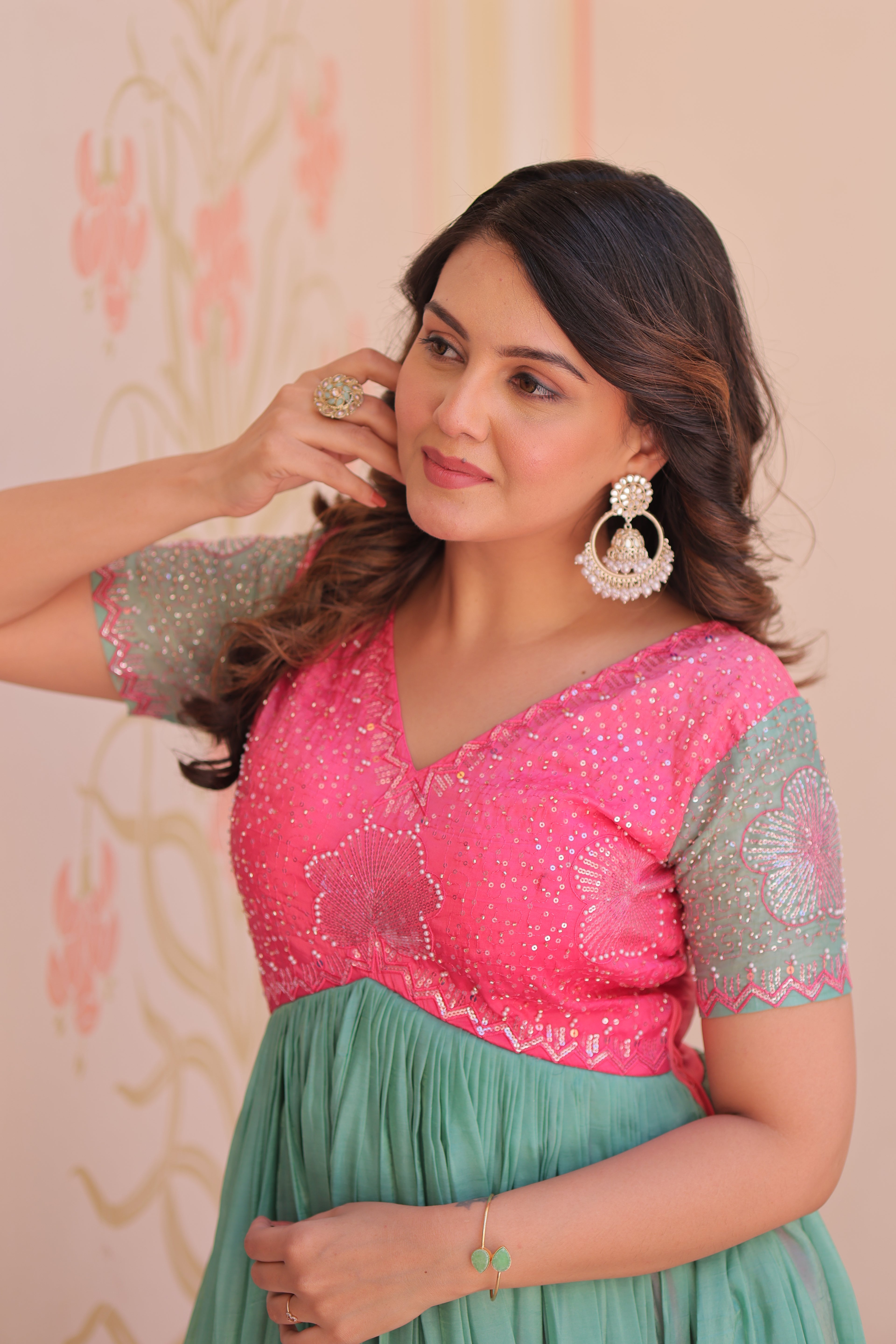 Pink Ethnic Long Dress