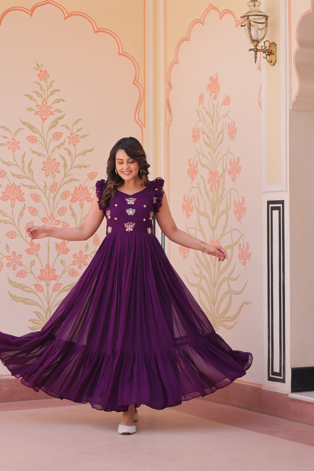 Purple One Piece Dress For Women