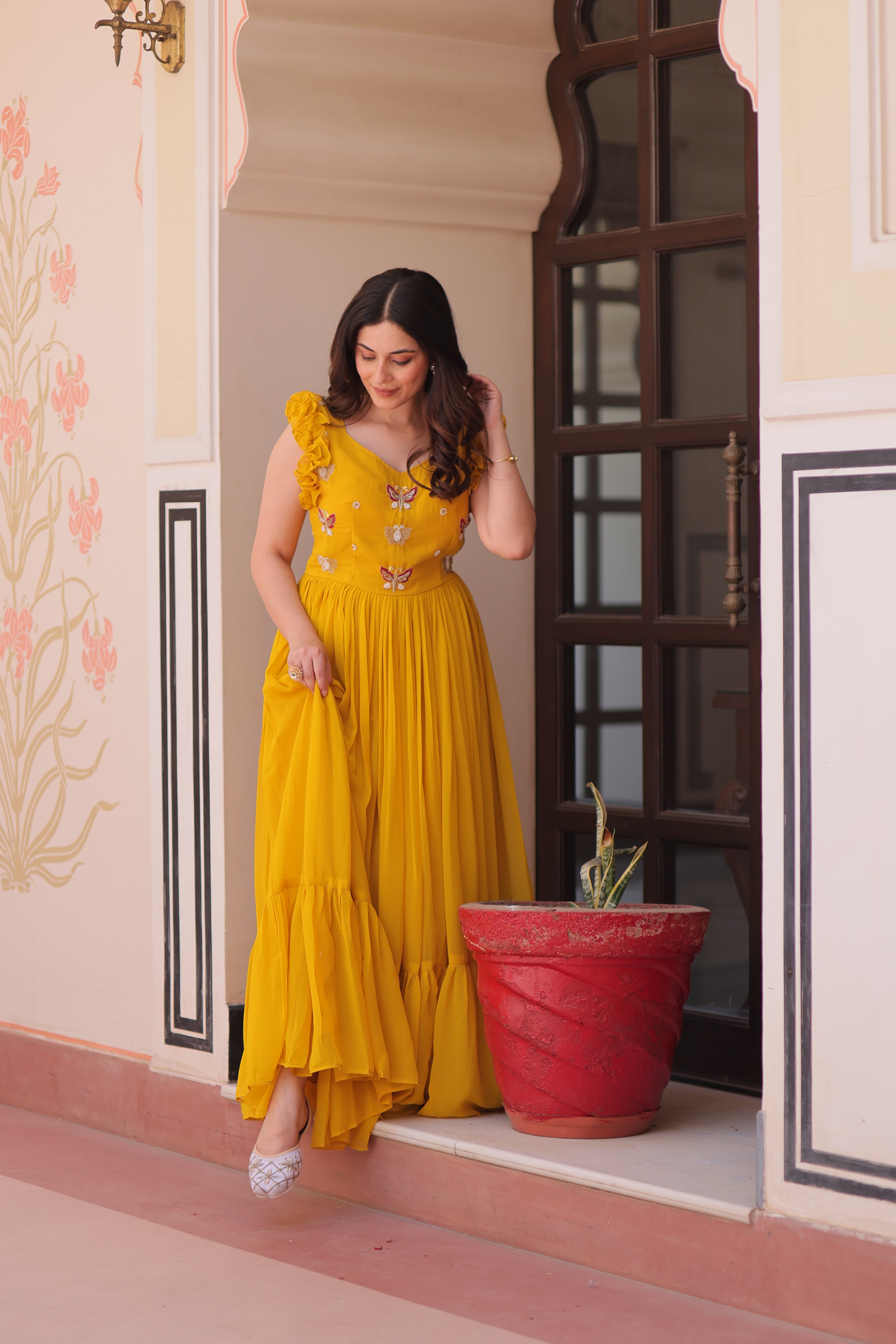 Yellow One Piece Dress For Women