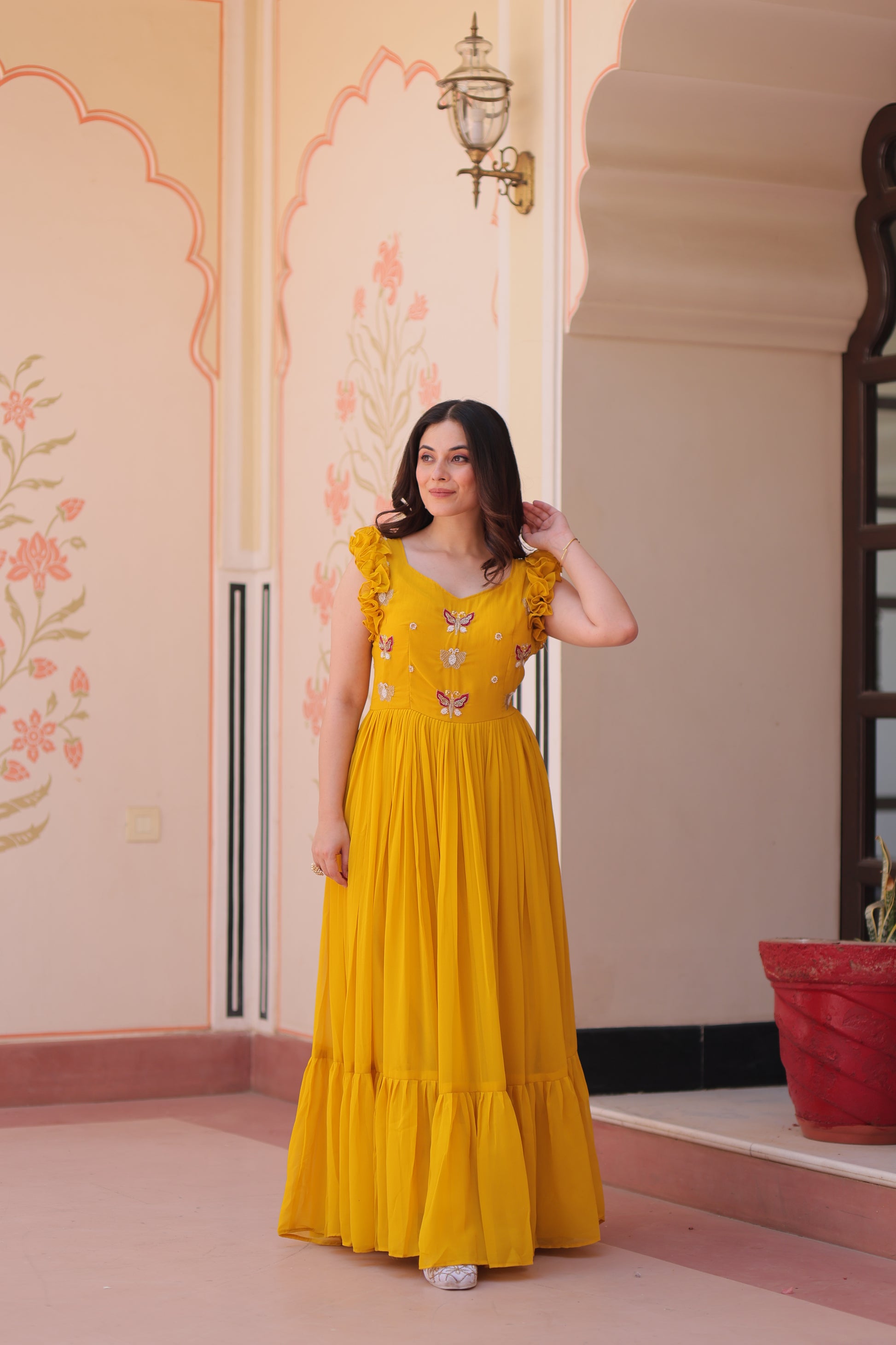 Yellow One Piece Dress For Women
