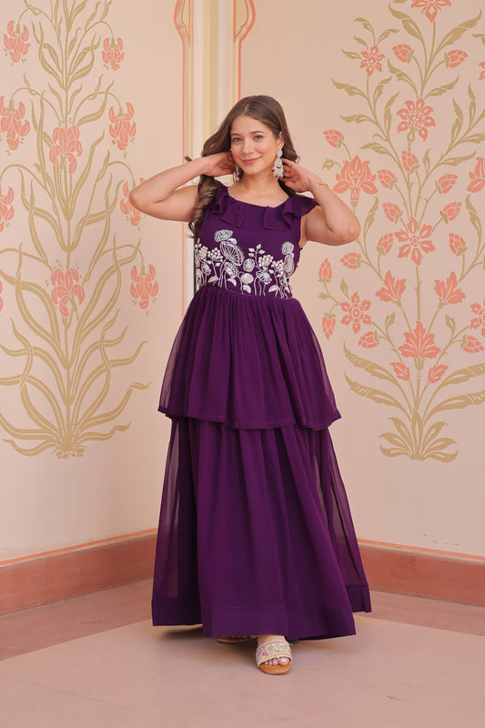 Purple Maxi Ethnic Dress