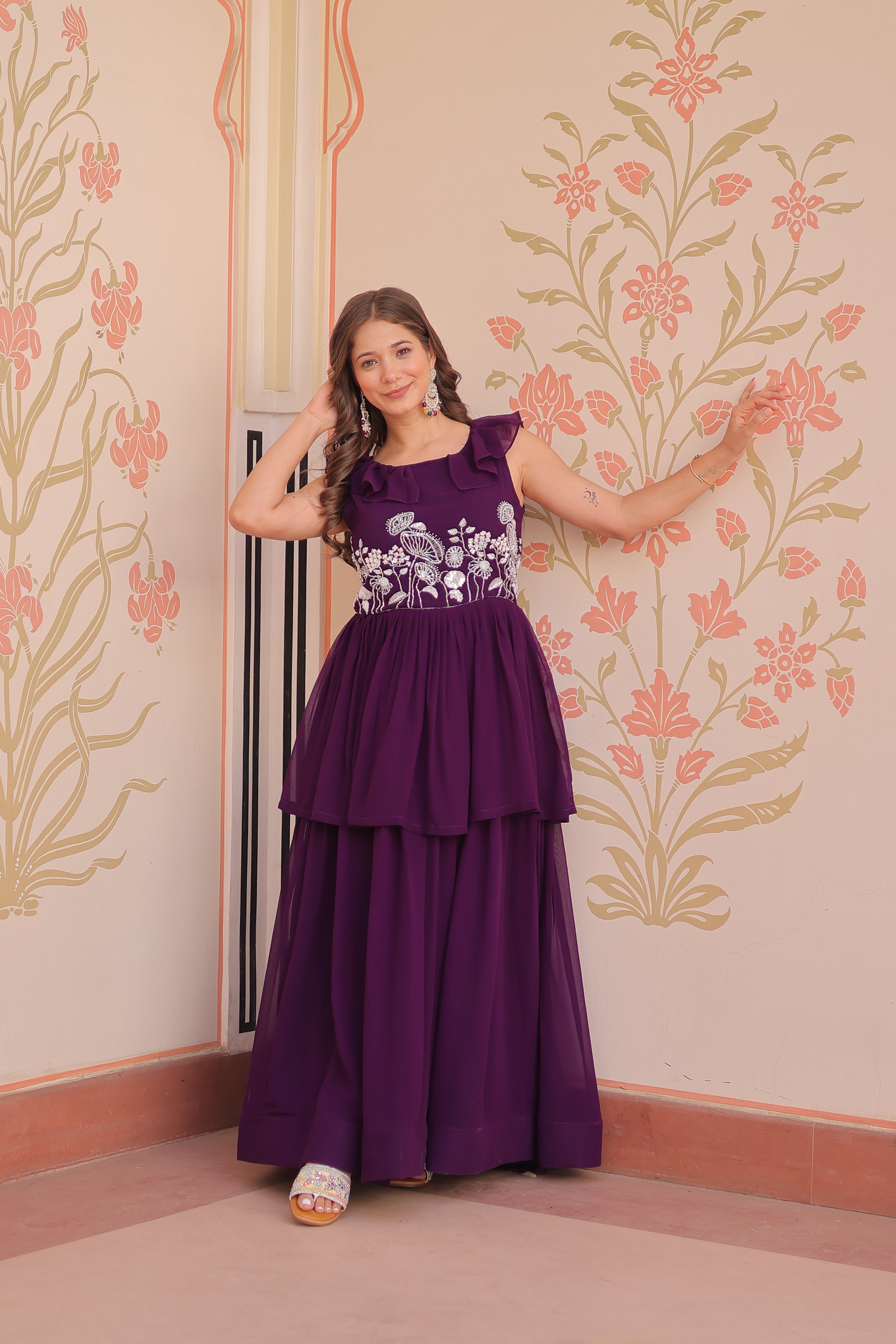 Purple Maxi Ethnic Dress