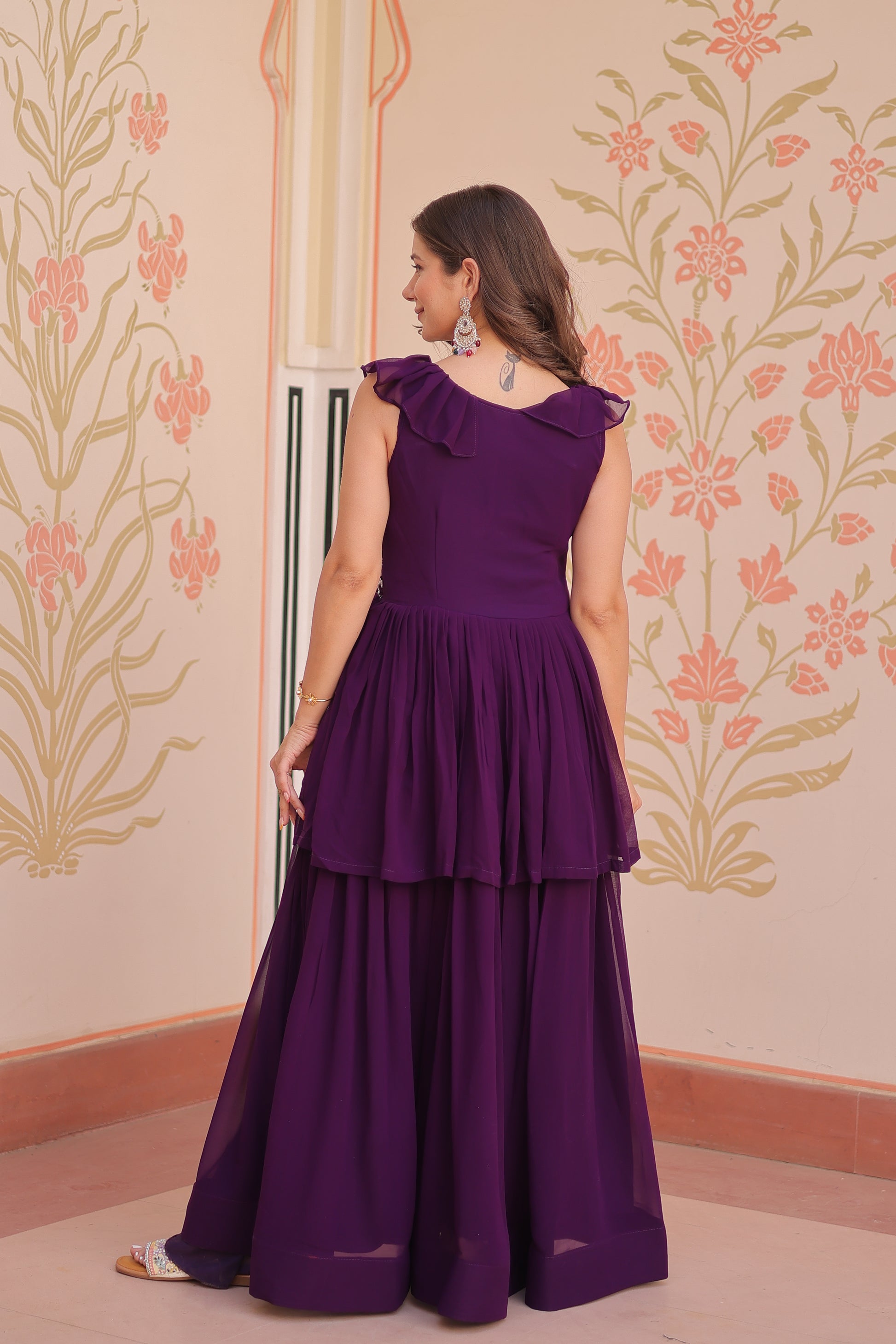 Purple Maxi Ethnic Dress