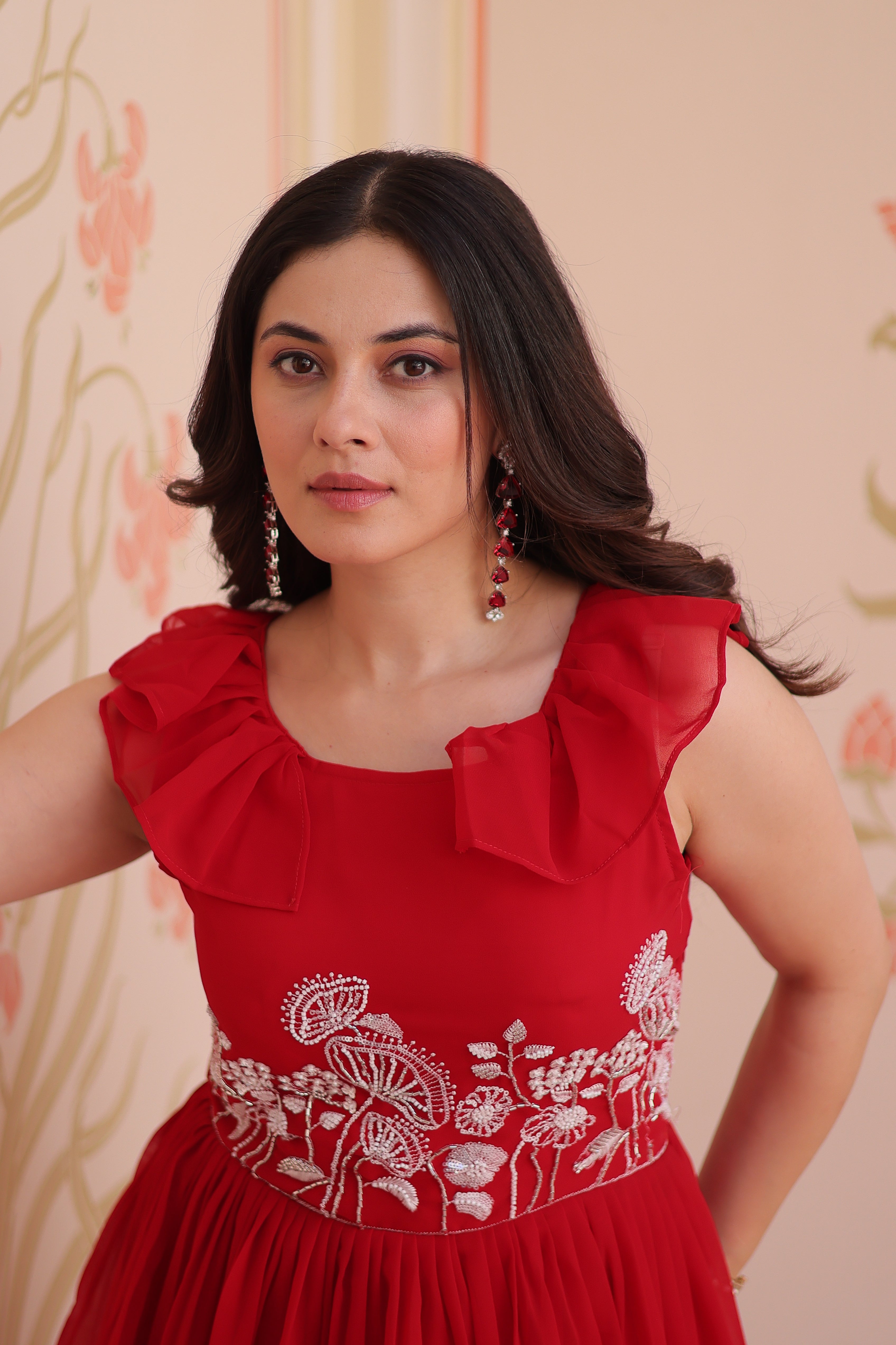 Red Maxi Ethnic Dress