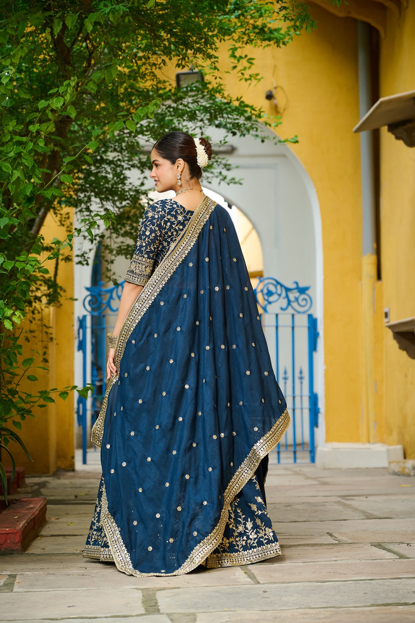 Blue Silk Embroidered Work Lehenga Choli