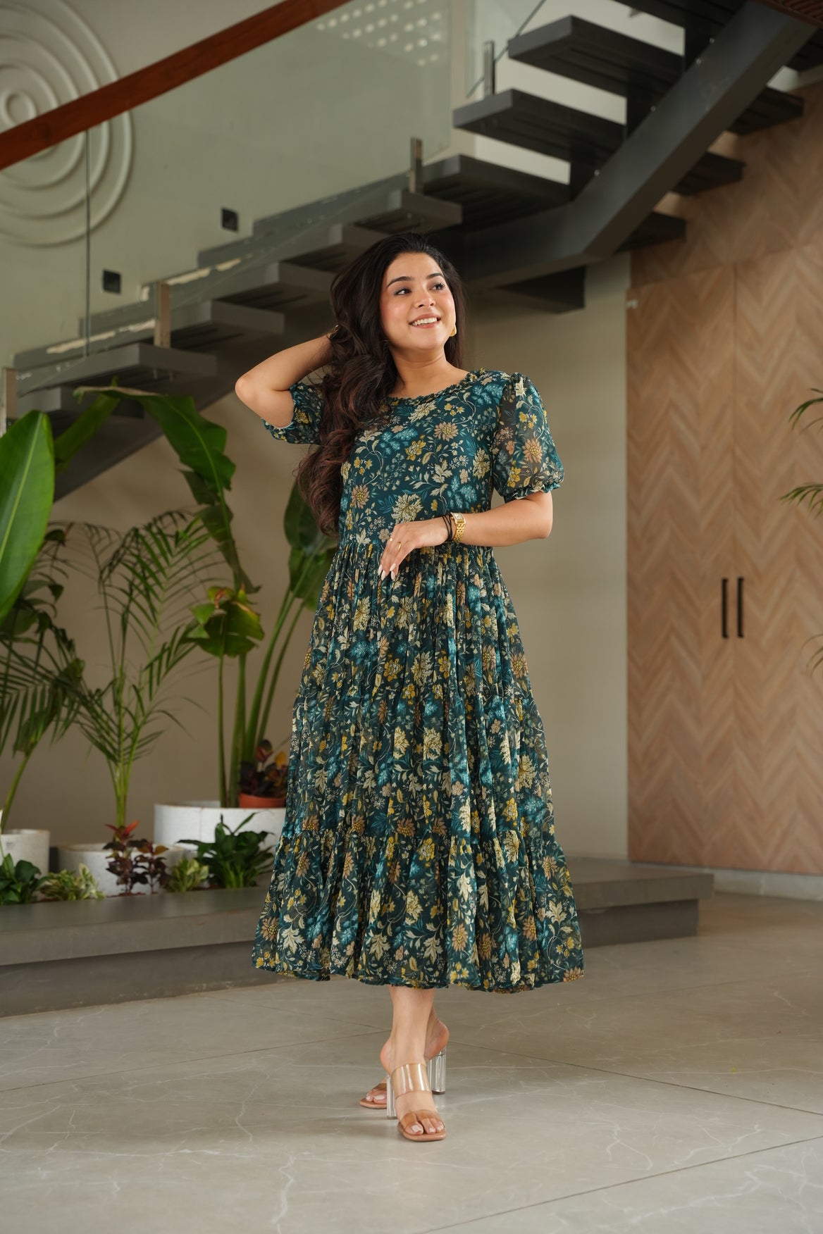 Floral Printed Midi Dress