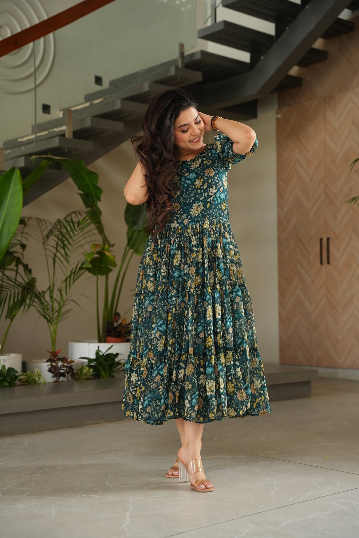 Floral Printed Midi Dress