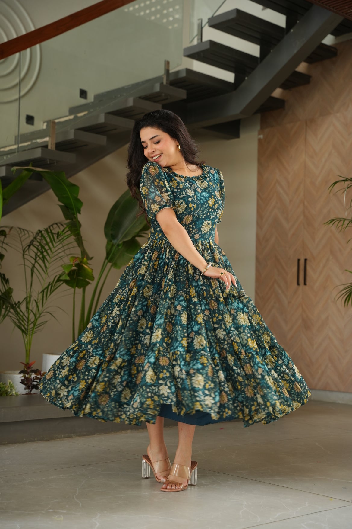 Floral Printed Midi Dress