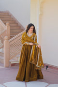Silk Gown For Women With Dupatta
