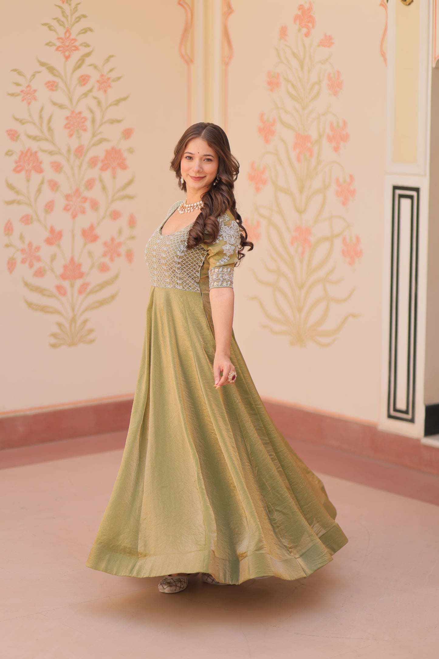 Fency Silk Ethnic Maxi Dress