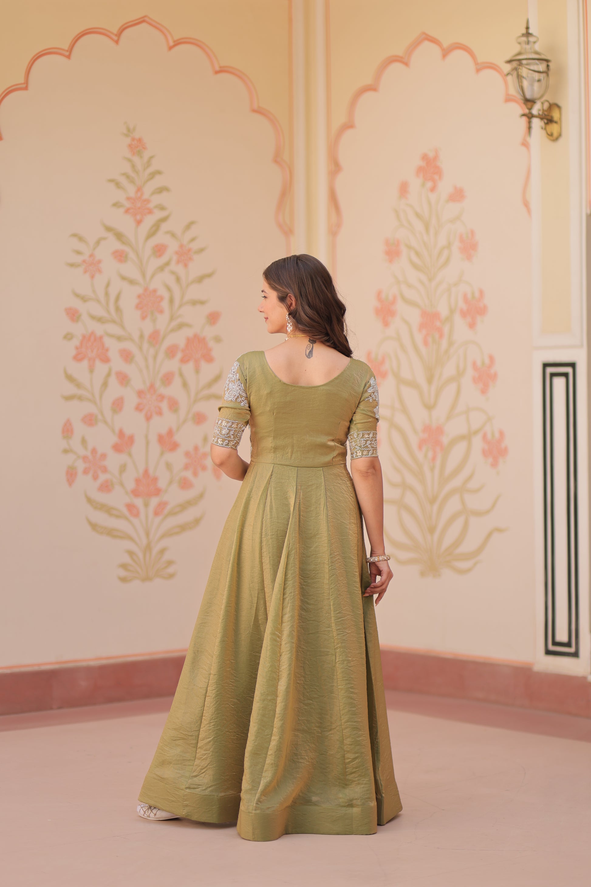 Fency Silk Ethnic Maxi Dress