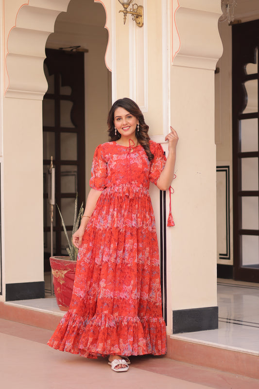 Red Floral Dress
