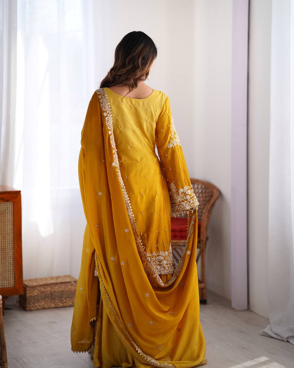 Mustard Sharara Suit