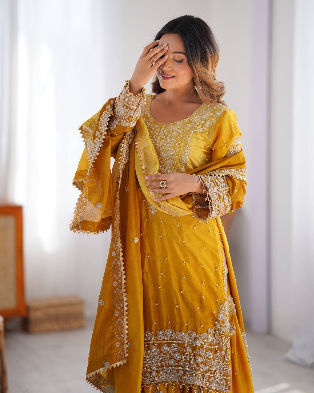 Mustard Sharara Suit
