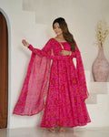 Pink Bandhani Printed Anarkali Suit main