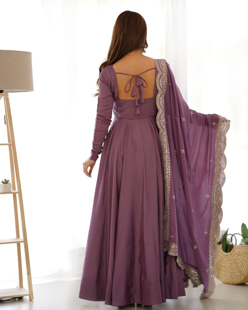 Purple Silk Anarkali Suit With Embroidered 6