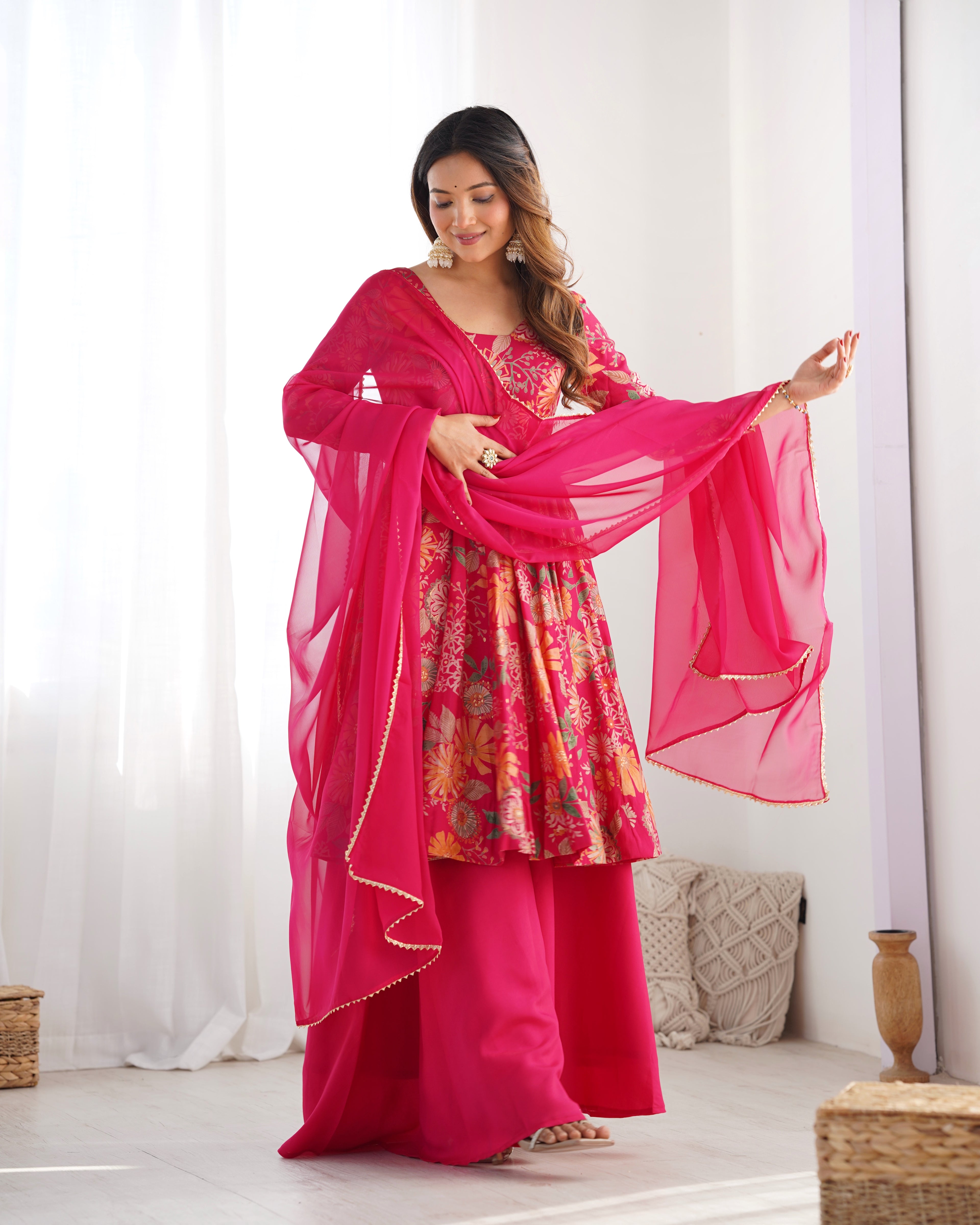 Silk Pink Frock Suit