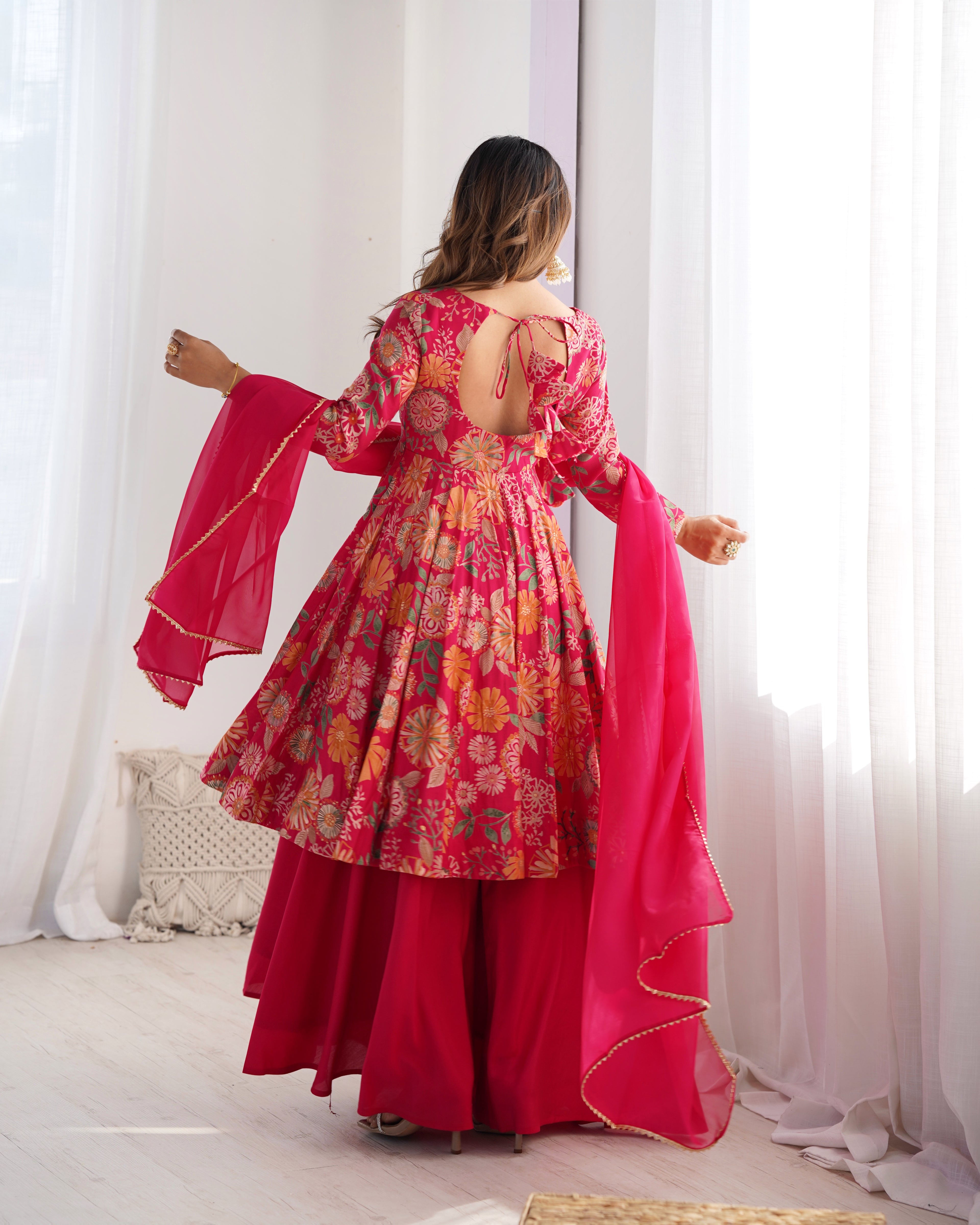 Silk Pink Frock Suit