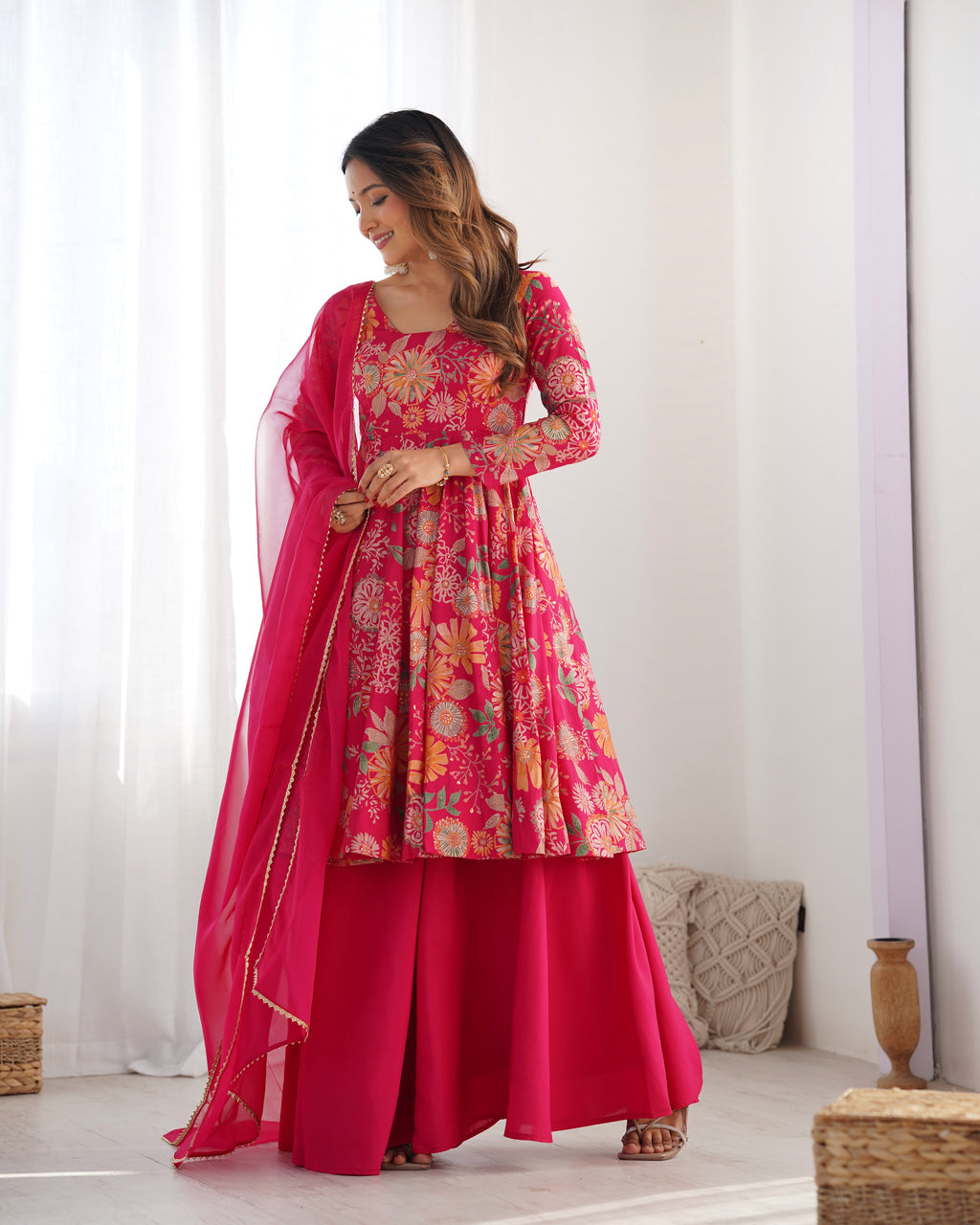 Silk Pink Frock Suit