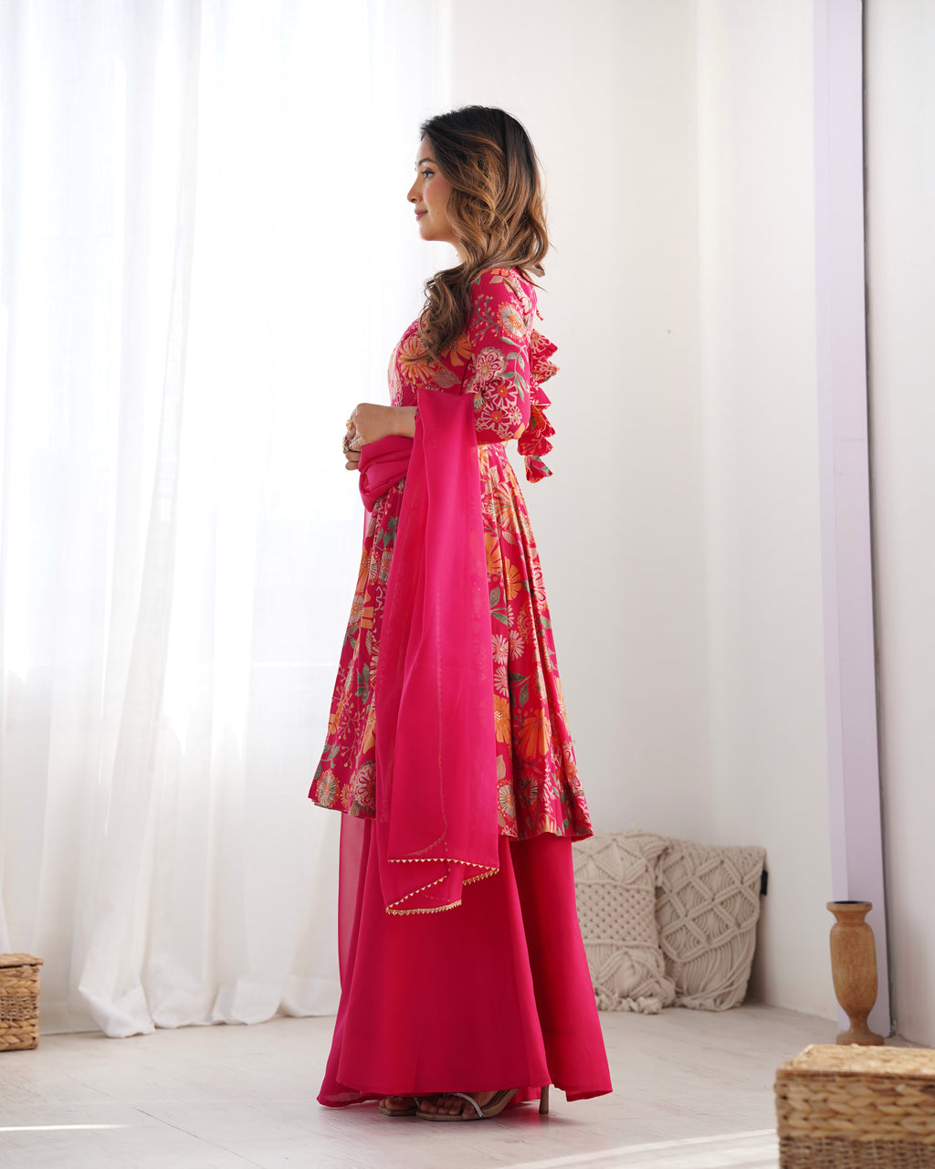 Silk Pink Frock Suit