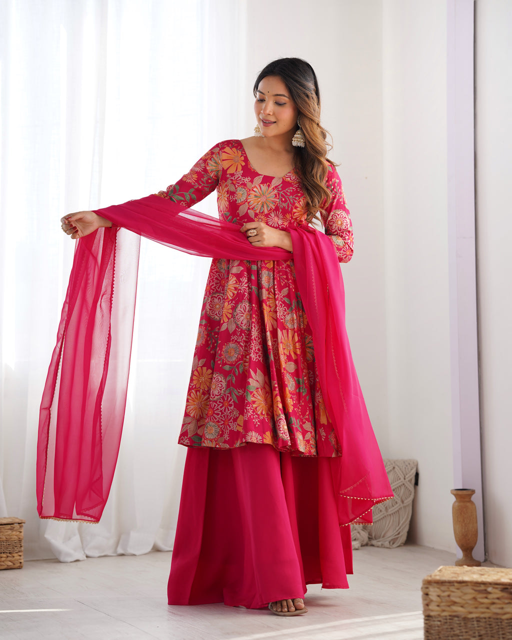 Silk Pink Frock Suit