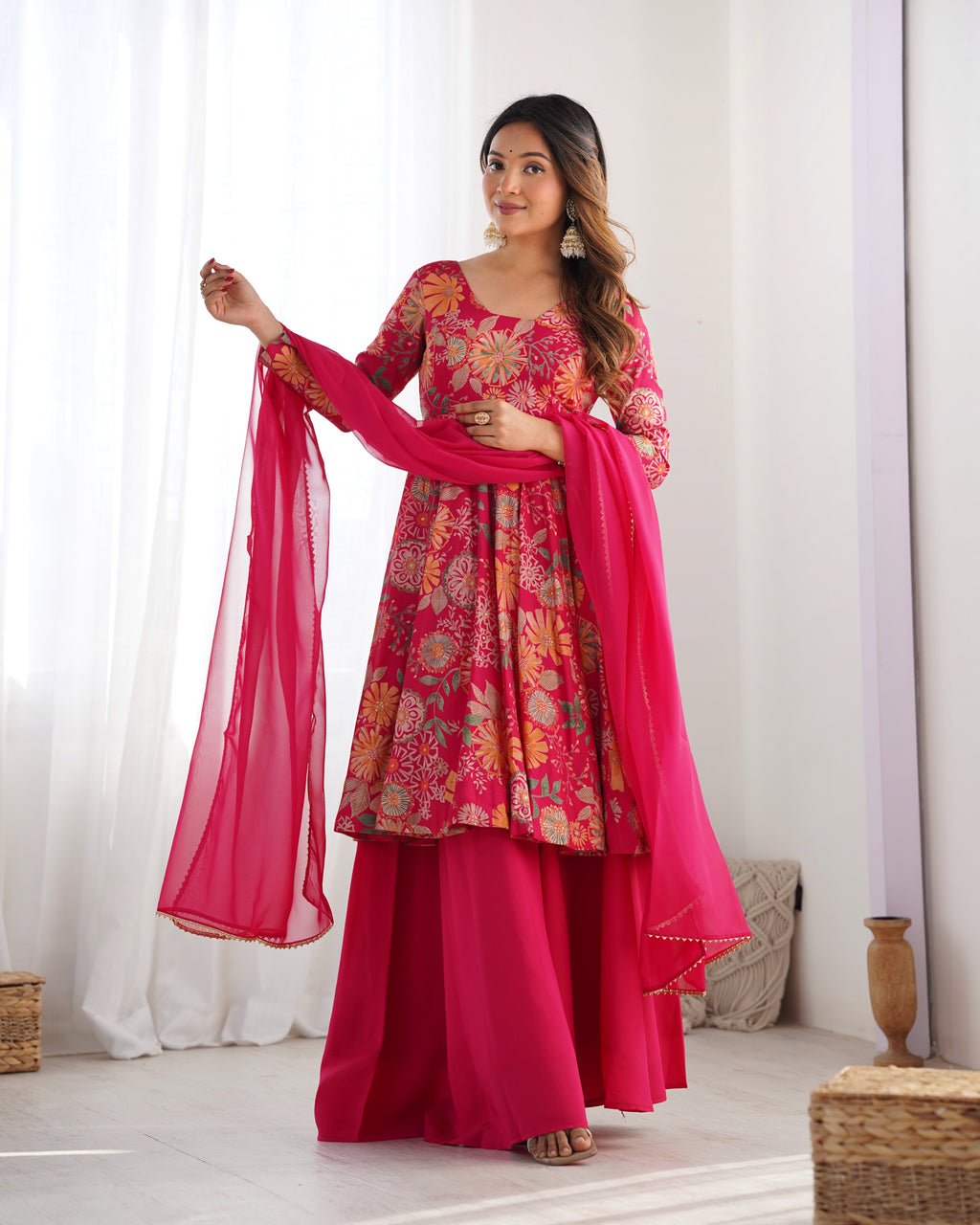 Silk Pink Frock Suit