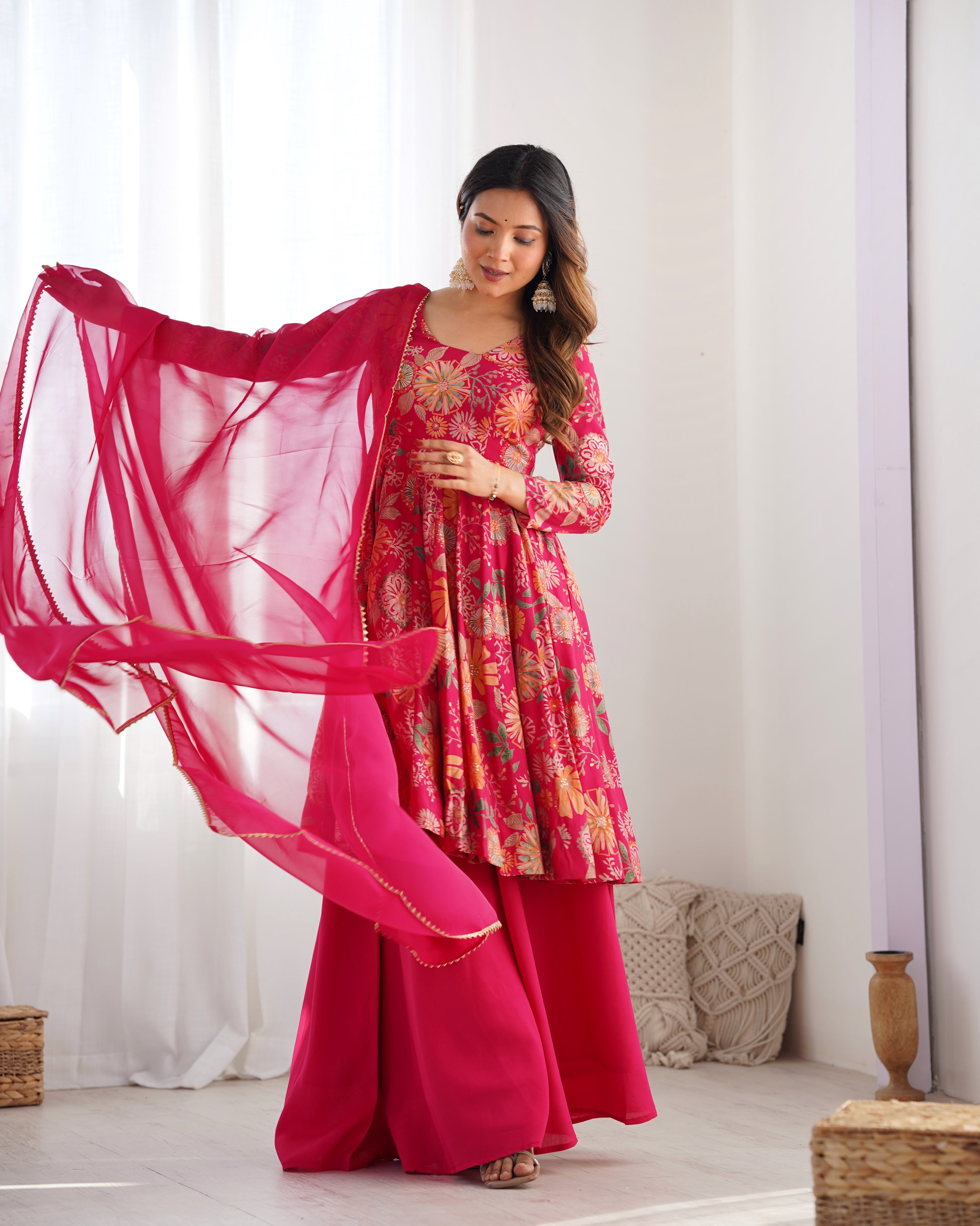 Silk Pink Frock Suit