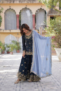 blue sharara suit 