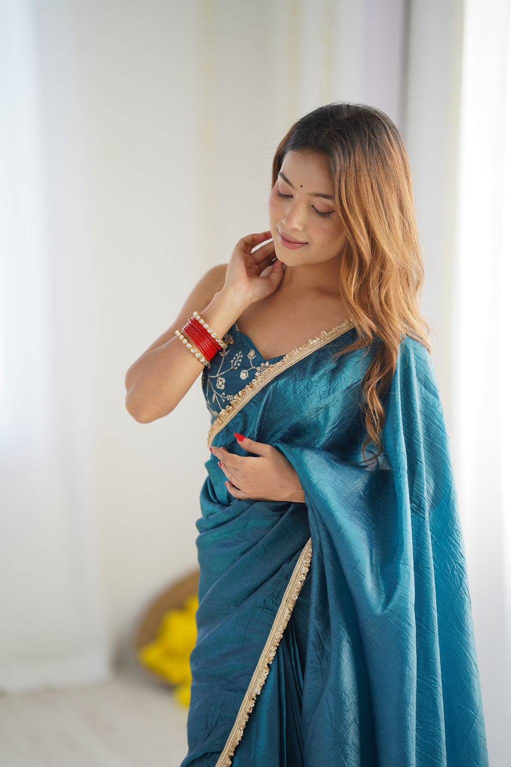 blue silk saree 
