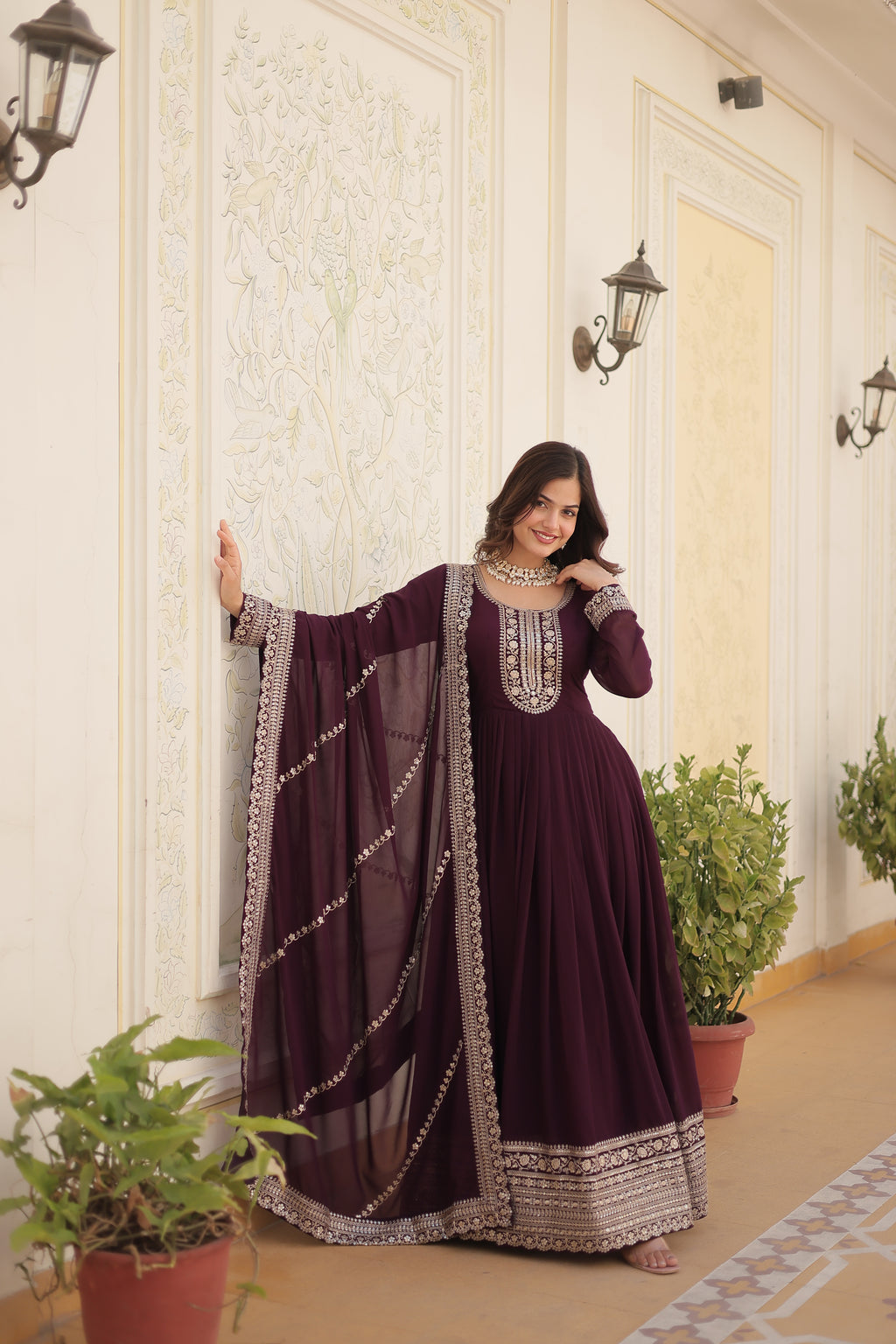 gown with dupatta 