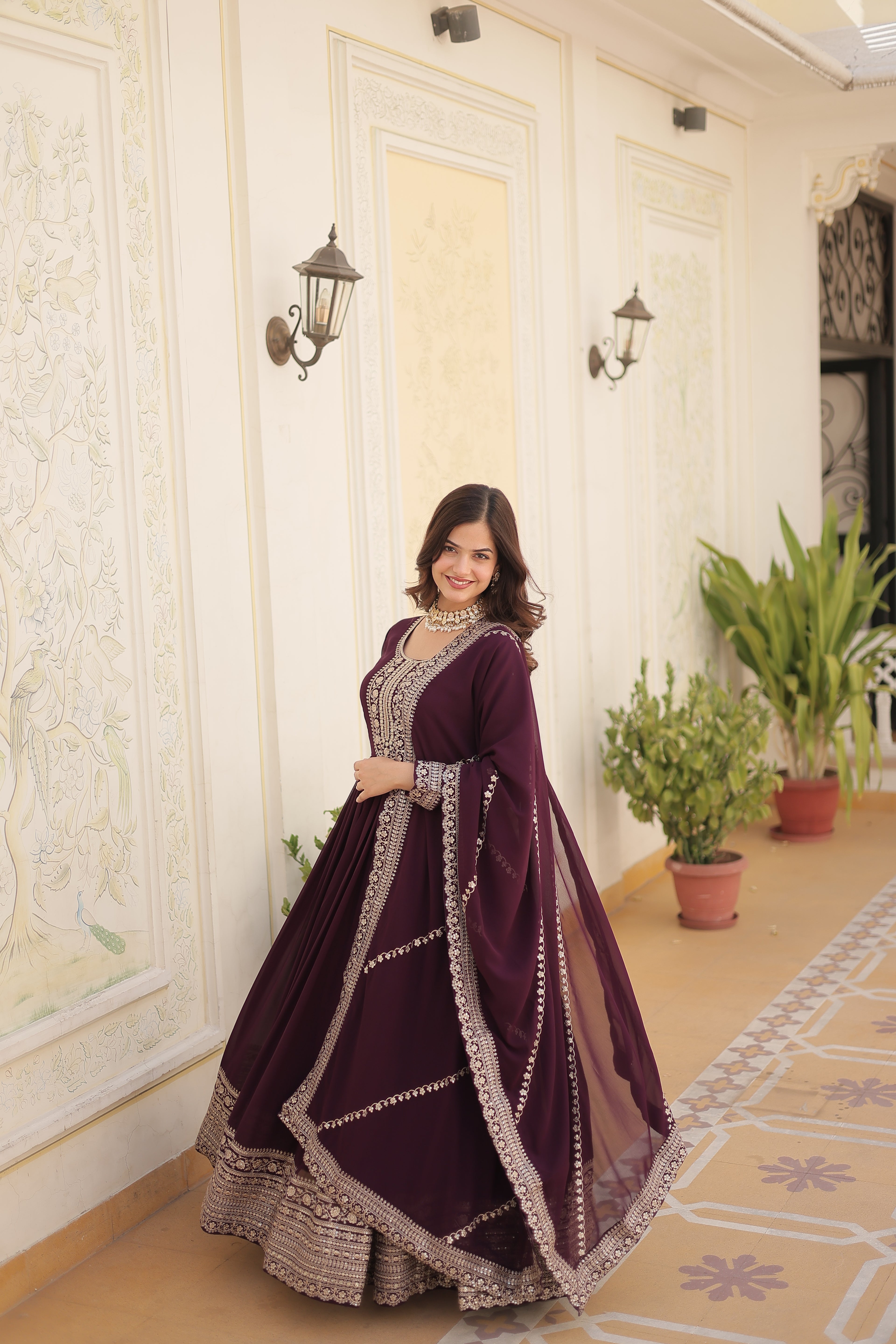 gown with dupatta 
