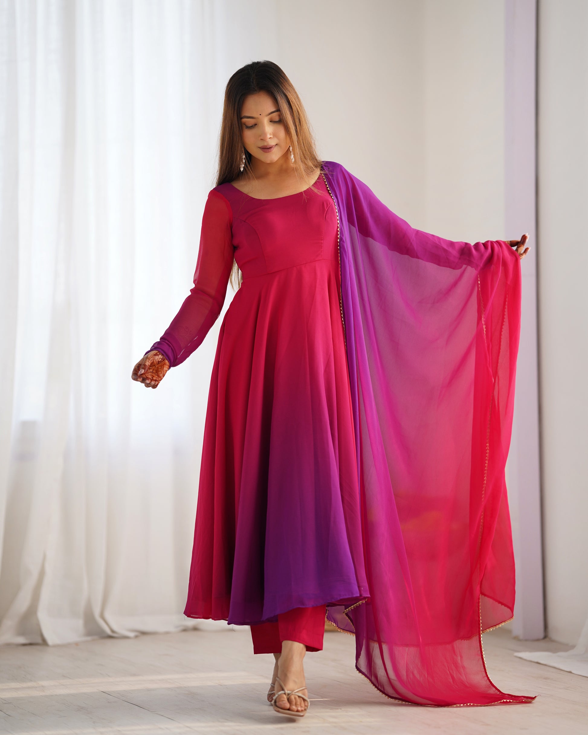 multicolor anarkali set 