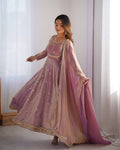 Pink Silk Anarkali Suit Set